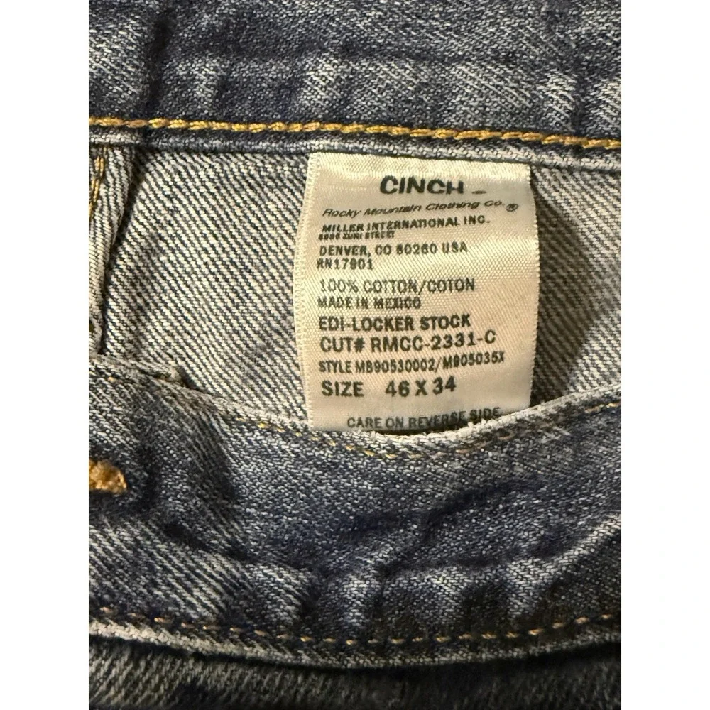 Cinch Up Green Label Jeans Mens Size 46X34 Straight Leg Medium Wash Rodeo